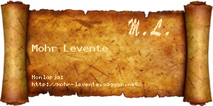 Mohr Levente névjegykártya