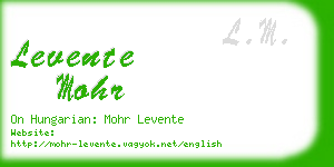 levente mohr business card